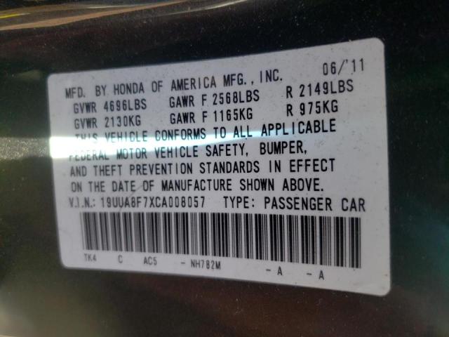 Photo 10 from auction – 2012 ACURA TL with VIN 19UUA8F7XCA008057