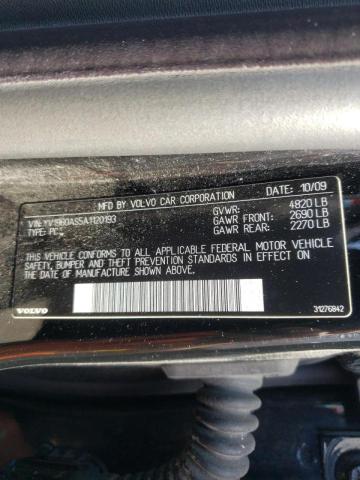 Photo 10 from auction – 2010 VOLVO S80 3.2 with VIN YV1960AS5A1120193