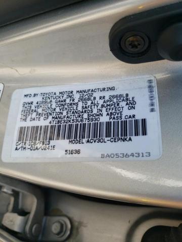 Photo 10 from auction – 2003 TOYOTA CAMRY LE with VIN 4T1BE32K53U675930