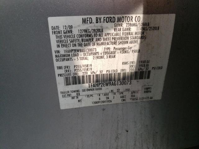 Photo 10 from auction – 2010 FORD TAURUS SEL with VIN 1FAHP2EW9AG130073