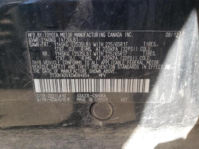 Photo 10 from auction – 2012 TOYOTA RAV4 LIMIT with VIN 2T3DK4DVXCW084854