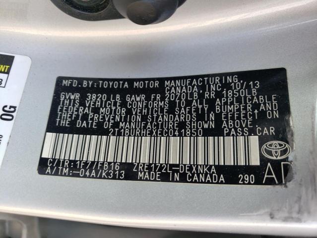 Photo 10 from auction – 2014 TOYOTA COROLLA L with VIN 2T1BURHEXEC041850