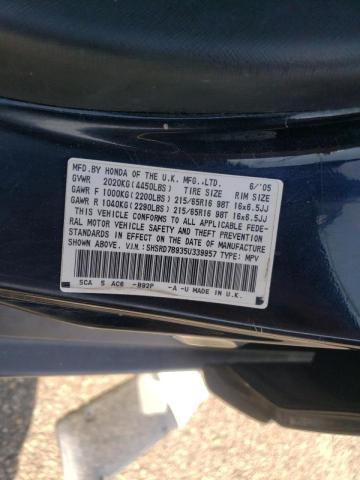 Photo 10 from auction – 2005 HONDA CR-V SE with VIN SHSRD78935U339957