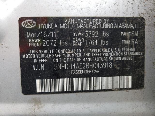 Photo 10 from auction – 2011 HYUNDAI ELANTRA GL with VIN 5NPDH4AE2BH043918