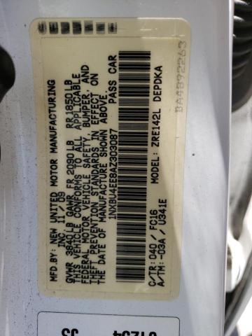 Photo 10 from auction – 2010 TOYOTA COROLLA BA with VIN 1NXBU4EE8AZ303087