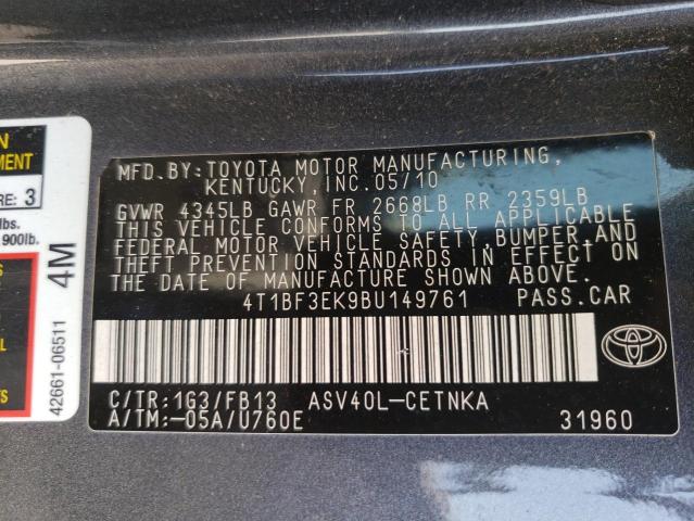 Photo 10 from auction – 2011 TOYOTA CAMRY BASE with VIN 4T1BF3EK9BU149761