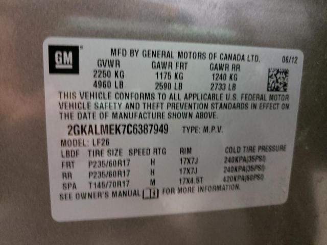 Photo 10 from auction – 2012 GMC TERRAIN with VIN 2GKALMEK7C6387949