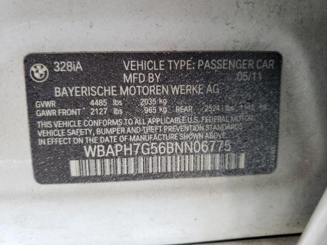 Photo 10 from auction – 2011 BMW 328 I with VIN WBAPH7G56BNN06775