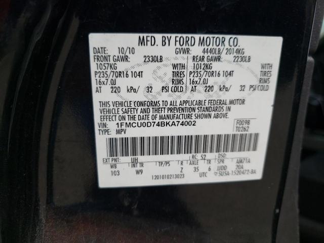 Фото 10 с аукциона – 2011 FORD ESCAPE XLT с VIN 1FMCU0D74BKA74002