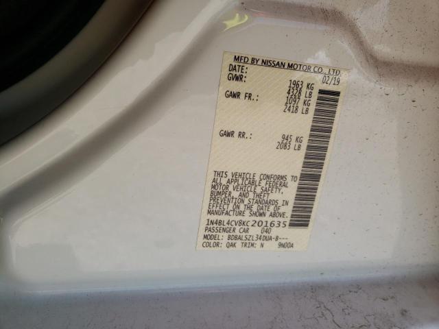 Photo 10 from auction – 2019 NISSAN ALTIMA SR with VIN 1N4BL4CV8KC201635