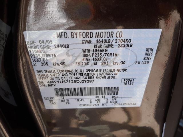 Photo 10 from auction – 2005 MERCURY MARINER with VIN 4M2YU57125DJ29287