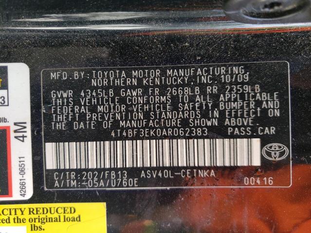 Photo 10 from auction – 2010 TOYOTA CAMRY BASE with VIN 4T4BF3EK0AR062383