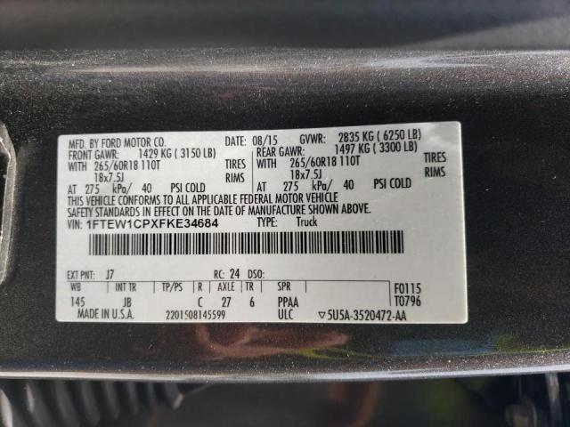 Photo 10 from auction – 2015 FORD F150 SUPER with VIN 1FTEW1CPXFKE34684