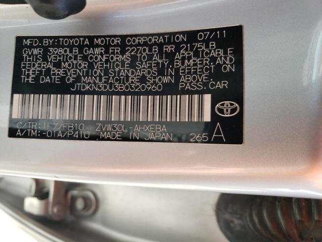 Photo 10 from auction – 2011 TOYOTA PRIUS with VIN JTDKN3DU3B0320960