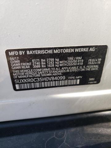 Photo 10 from auction – 2017 BMW X5 XDRIVE3 with VIN 5UXKR0C35H0V84099