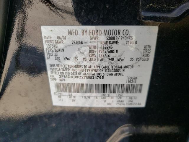 Photo 10 from auction – 2007 FORD EDGE SEL P with VIN 2FMDK39C27BB34765
