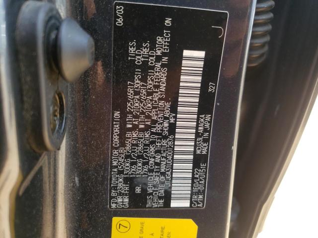Photo 10 from auction – 2004 LEXUS RX 330 with VIN JTJGA31U040012876