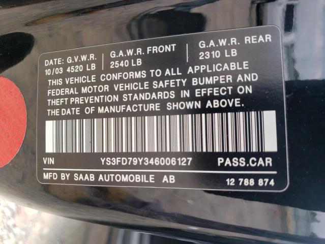 Photo 10 from auction – 2004 SAAB 9-3 ARC with VIN YS3FD79Y346006127