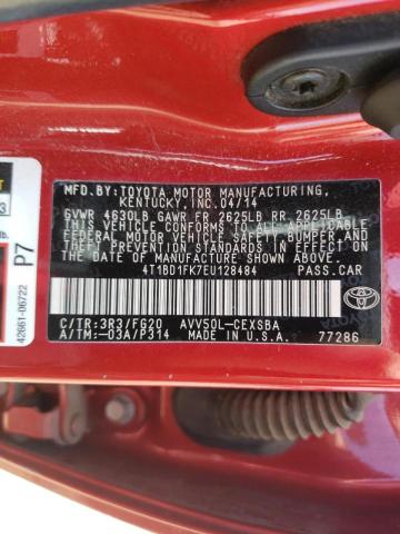 Photo 10 from auction – 2014 TOYOTA CAMRY HYBR with VIN 4T1BD1FK7EU128484