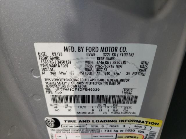 Photo 10 from auction – 2013 FORD F150 SUPER with VIN 1FTFW1CF1DFB49339