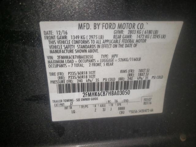 Photo 10 from auction – 2017 FORD FLEX SEL with VIN 2FMHK6C87HBA03050