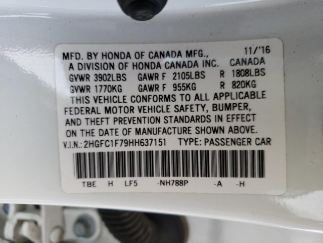 Photo 10 from auction – 2017 HONDA CIVIC EXL with VIN 2HGFC1F79HH637151