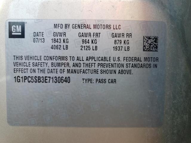 Photo 10 from auction – 2014 CHEVROLET CRUZE LT with VIN 1G1PC5SB3E7130640