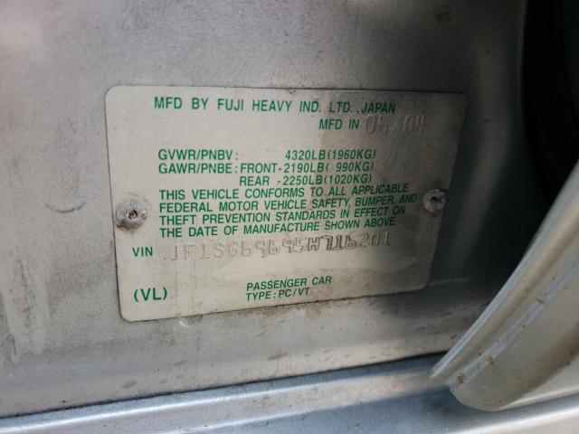 Photo 10 from auction – 2005 SUBARU FORESTER 2 with VIN JF1SG69695H716201