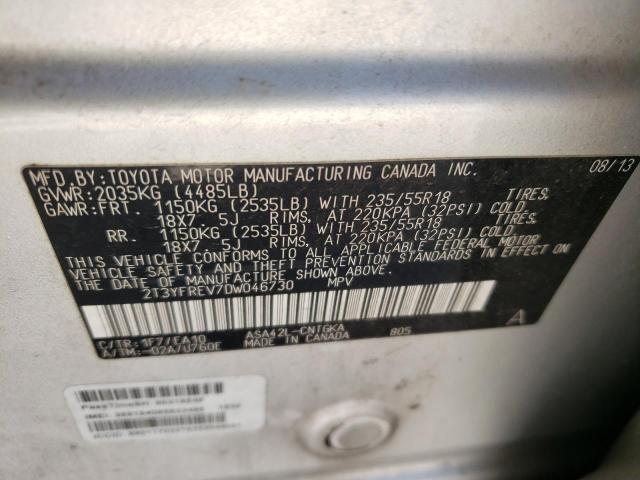 Photo 10 from auction – 2013 TOYOTA RAV4 LIMIT with VIN 2T3YFREV7DW046730