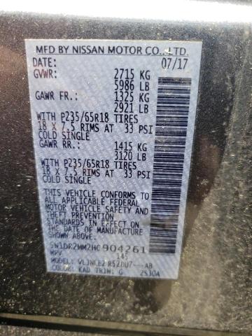 Photo 10 from auction – 2017 NISSAN PATHFINDER with VIN 5N1DR2MM2HC904261