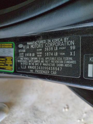 Photo 10 from auction – 2009 KIA RIO 5 SX with VIN KNADE243096438947