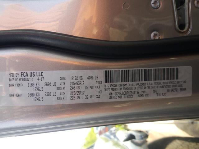 Photo 10 from auction – 2017 JEEP COMPASS TR with VIN 3C4NJDDB7HT641196
