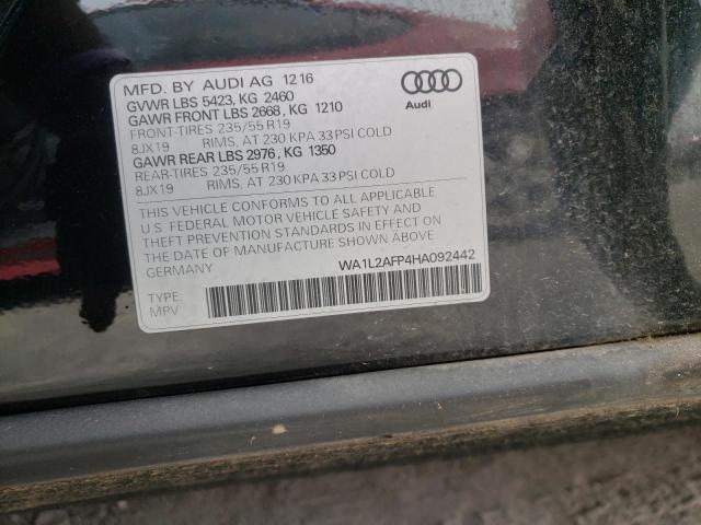 Photo 10 from auction – 2017 AUDI Q5 PREMIUM with VIN WA1L2AFP4HA092442