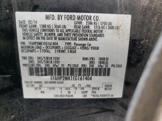 Photo 10 from auction – 2014 FORD TAURUS POL with VIN 1FAHP2MK1EG161404