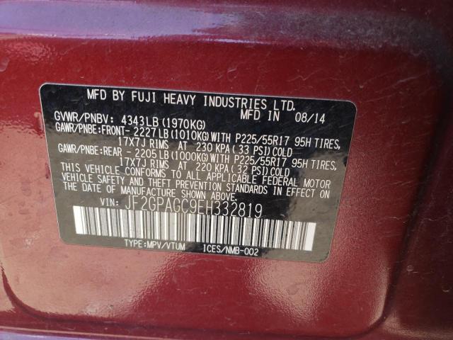 Photo 10 from auction – 2014 SUBARU XV CROSSTR with VIN JF2GPAGC9EH332819