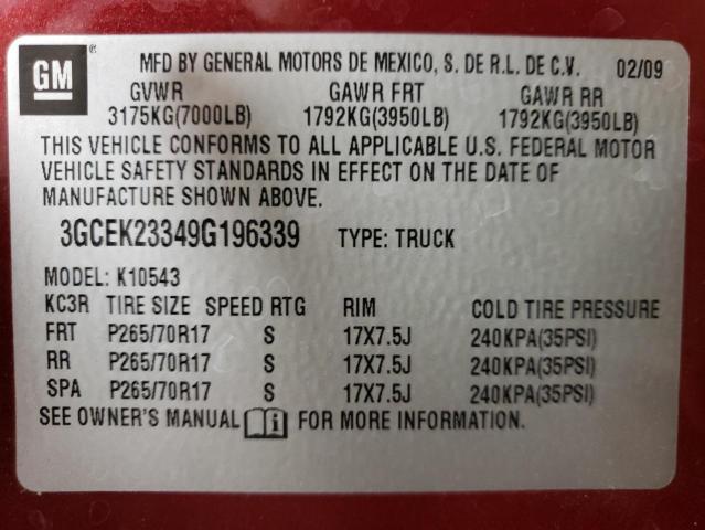 Photo 10 from auction – 2009 CHEVROLET SILVERADO with VIN 3GCEK23349G196339