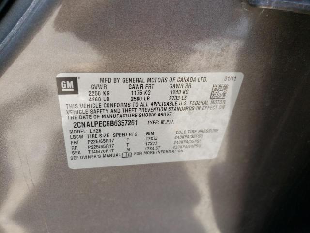 Photo 10 from auction – 2011 CHEVROLET EQUINOX LT with VIN 2CNALPEC6B6357261