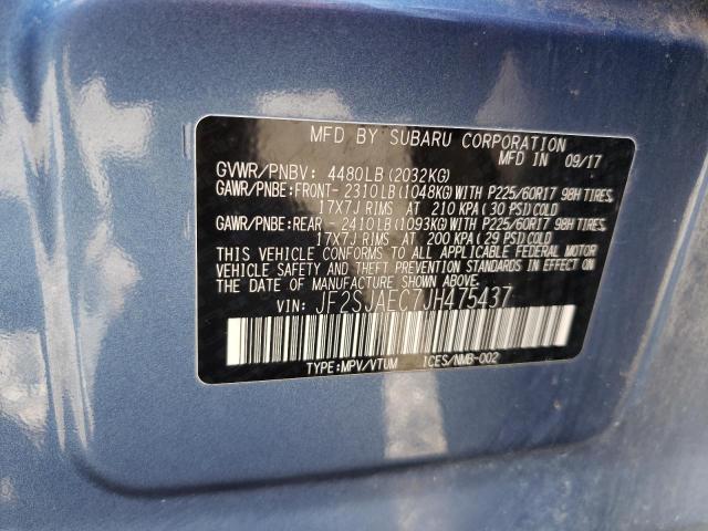 Photo 10 from auction – 2018 SUBARU FORESTER 2 with VIN JF2SJAEC7JH475437