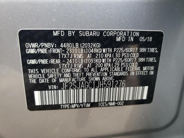 Photo 10 from auction – 2018 SUBARU FORESTER 2 with VIN JF2SJAGC1JH591276