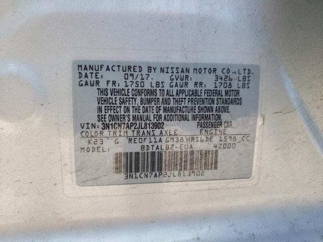Photo 10 from auction – 2018 NISSAN VERSA S with VIN 3N1CN7AP2JL813902