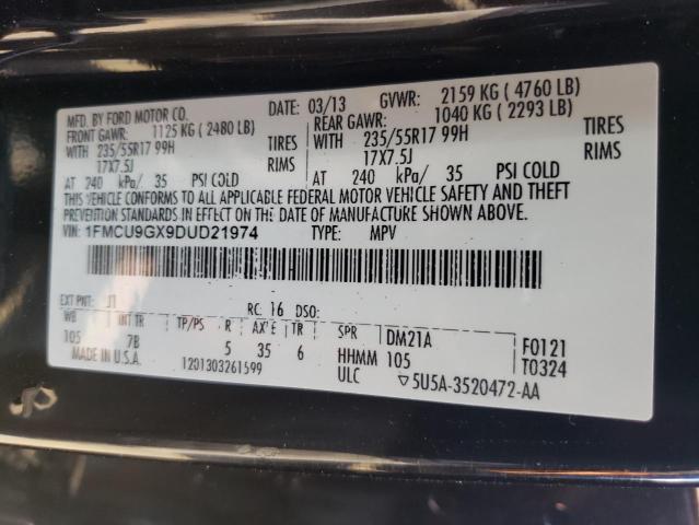 Photo 10 from auction – 2013 FORD ESCAPE SE with VIN 1FMCU9GX9DUD21974