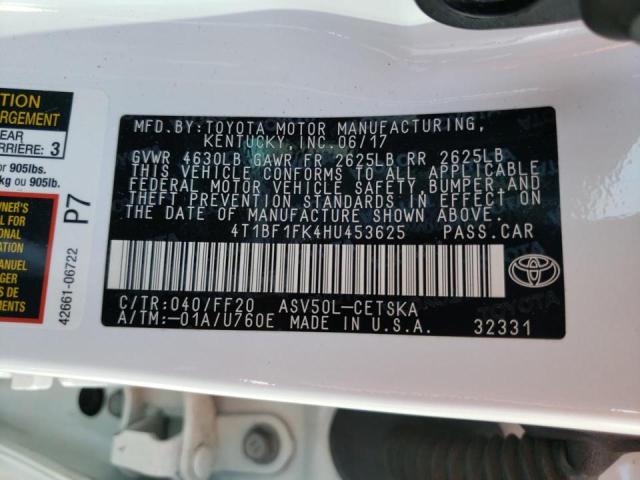 Photo 10 from auction – 2017 TOYOTA CAMRY LE with VIN 4T1BF1FK4HU453625
