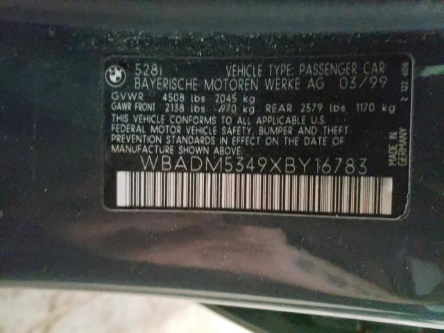 Photo 10 from auction – 1999 BMW 528 I with VIN WBADM5349XBY16783