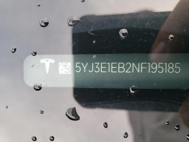 Photo 10 from auction – 2022 TESLA MODEL 3 with VIN 5YJ3E1EB2NF195185