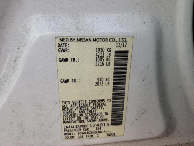 Photo 10 from auction – 2013 NISSAN ALTIMA 2.5 with VIN 1N4AL3APXDC174015