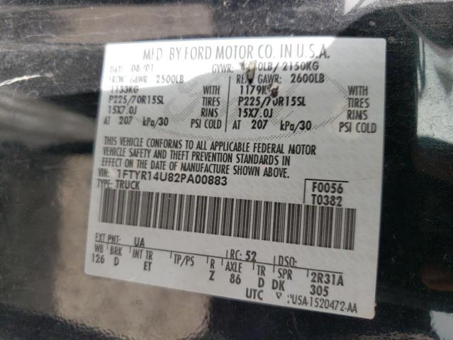 Photo 10 from auction – 2002 FORD RANGER SUP with VIN 1FTYR14U82PA00883