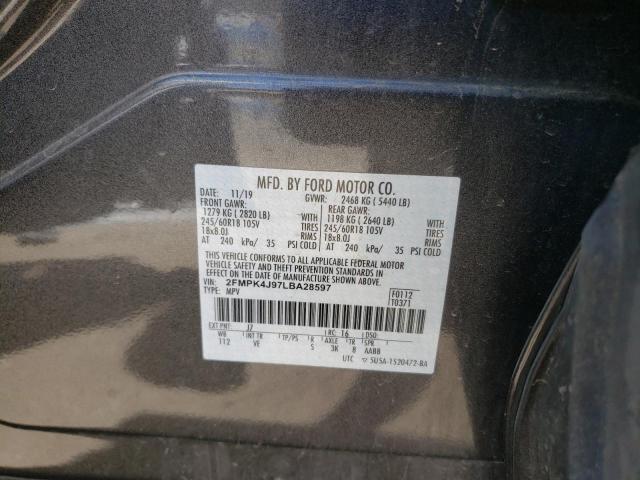 Photo 10 from auction – 2020 FORD EDGE SEL with VIN 2FMPK4J97LBA28597