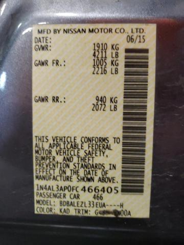 Photo 10 from auction – 2015 NISSAN ALTIMA 2.5 with VIN 1N4AL3AP0FC466405