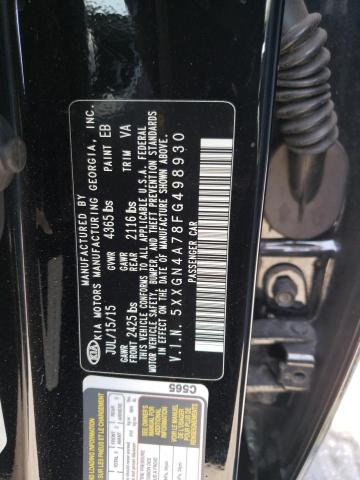 Photo 10 from auction – 2015 KIA OPTIMA EX with VIN 5XXGN4A78FG498930