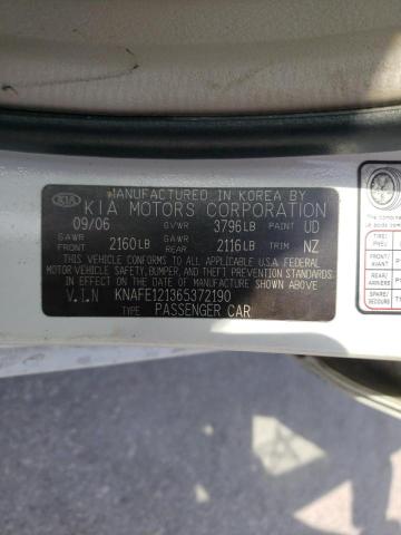 Photo 10 from auction – 2006 KIA SPECTRA with VIN KNAFE121365372190